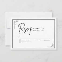 Cartão RSVP Modern Minimalist Elegant Clean