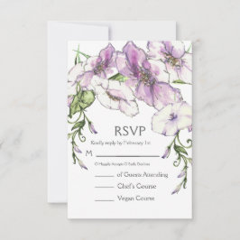 Cartão RSVP Modern Pansy Wedding