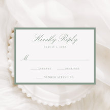 Modern Sage Green Border Wedding