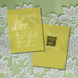 Cartão RSVP Modern Script Citrus Green Formal Wedding