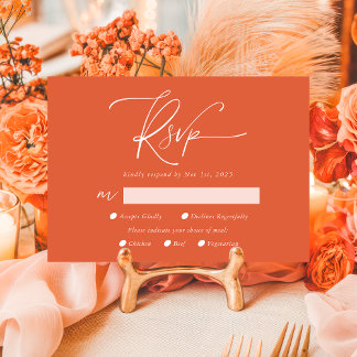 Cartão RSVP Modern Verona Sunset Calliografia QR