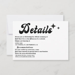 Cartão RSVP Modern Vintage retro script Wedding Enclosure