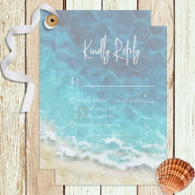 Modern Watercolor Beach & Sea Wedding