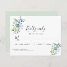 Modern Watercolor Eucalyptus Greenery Wedding