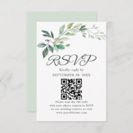 Cartão RSVP Modern Watercolor Eucalyptus Leaves Greenery