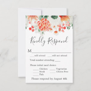 Cartão RSVP Modern Watercolor Wildflower Trendy Floral