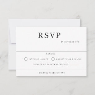 Cartão RSVP Modern Wedding