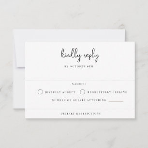 Cartão RSVP Modern Wedding