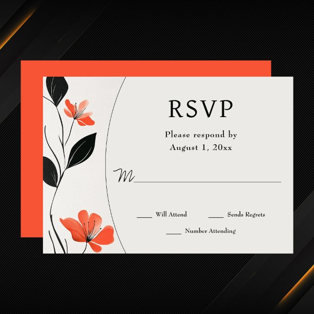 Cartão RSVP Moderna Elegância Floral com Casamento Bold Blooms (Modern Floral Elegance with Bold Blooms Wedding RSVP Card)