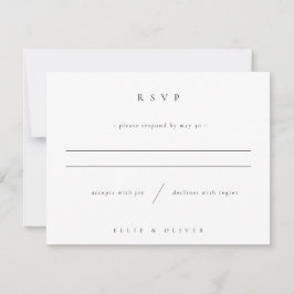 Cartão RSVP Moderno de Casamento de Fotos de Boho Negro e Bran