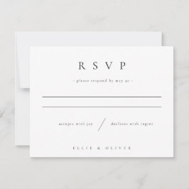 Cartão RSVP Moderno de Casamento de Fotos do Boho Preto e Bran