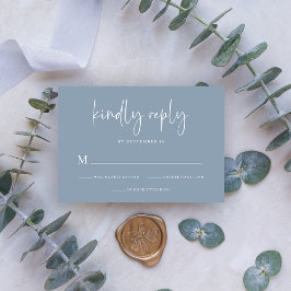 Cartão RSVP Moderno e minimalista simples | Casamento de Dusty