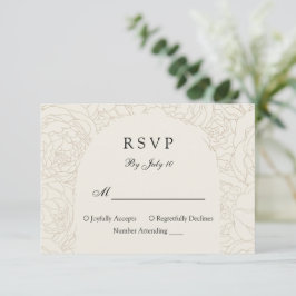 Cartão rsvp moderno elegante de casamento castanho