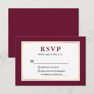 Cartão RSVP Moderno Elegante Minimalista
