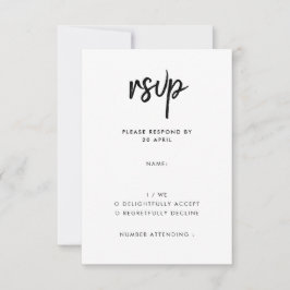 Cartão RSVP Moderno Minimalista | Na moda Script Simples Casam