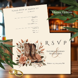 Cartão RSVP Moderno País Elegante - Flores Ocidentais