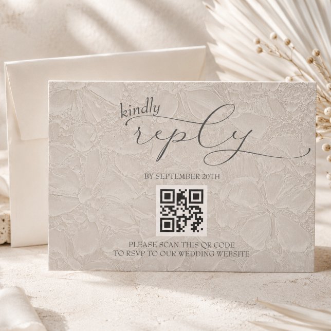Cartão RSVP Moderno QR Simples (Criador carregado)