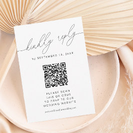 Cartão RSVP Moderno Script Elegante C/ Código QR