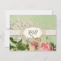 Moderno Vintage Lace Tea Stainea Hydrangea n Rosas