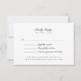 Cartão RSVP Moeda Antiga, Neutral/Transparente bg, Casamento R