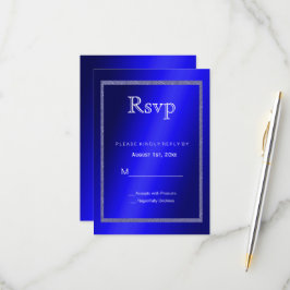 Cartão RSVP Molho Azul Masculino e Largura 50º Aniversário