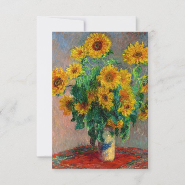 Cartão RSVP Monet Sunflower (Frente)