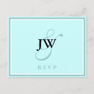 Cartão RSVP Monograma Azul