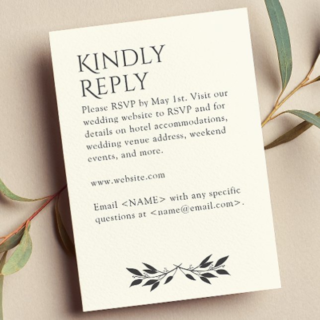 Cartão RSVP Monograma Mínimo Branco Suave, Raspado (Criador carregado)