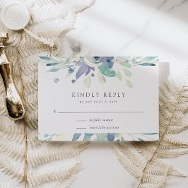 Cartão RSVP Montanha | Watercolor Botanical Floral
