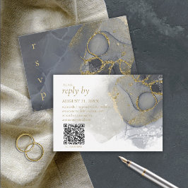 Cartão RSVP Moody Ink Charmalho Dourado Abstrato ID988
