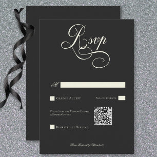 Cartão RSVP Moody Victorian Moon & Sun Wedding Código QR