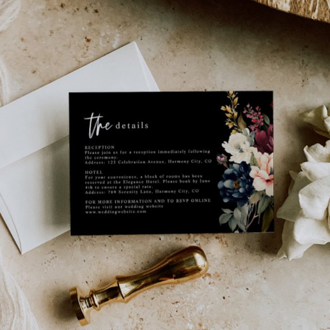 Cartão RSVP Moody Wedding Details Enclosure Card (Criador carregado)