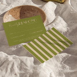 Cartão RSVP Moss Verde Clássico Casamento Luxuoso Antigo