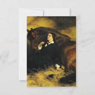 Cartão RSVP Mulher e Cavalo