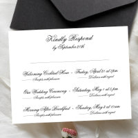 Multi-evento de casamento clássico preto e branco