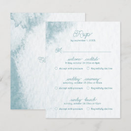 Cartão RSVP Multi Evento Sob o Mar Caprichoso Aquarela Praia