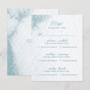 Cartão RSVP Multi Evento Sob o Mar Caprichoso Aquarela Praia