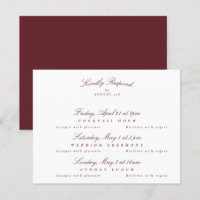 Multievento da Caligrafia Elegante Maroon Burgundy