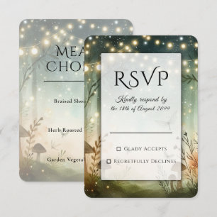 Cartão RSVP Murmurios do Crepúsculo do Casamento na Floresta