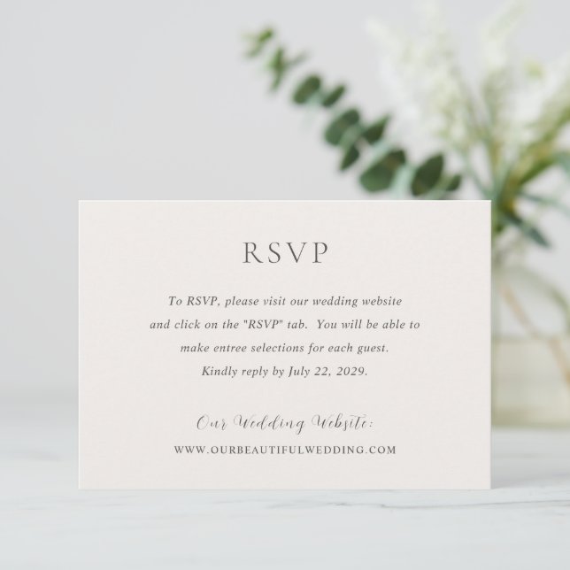 Cartão RSVP Na moda Neutral Modern Wedding (Em pé/Frente)