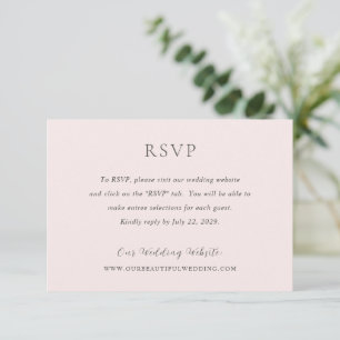 Cartão RSVP Na moda Pink Modern Wedding