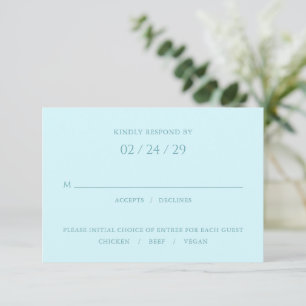 Cartão RSVP Na moda Teal Modern Wedding