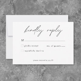 Cartão RSVP Nada de Fantasia, Apenas Amor Casamento Minimalist