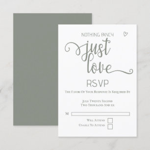 Cartão RSVP Nada Rico Apenas Ama Casamento Minimalista