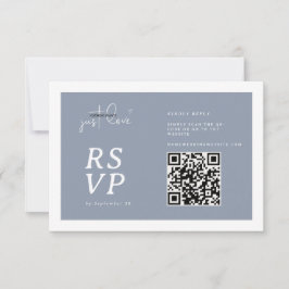 Cartão RSVP Nada sofisticado, apenas amor Dusty Blue QR-code R