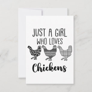 Cartão RSVP Não, só uma garota que ama frango, engraçado