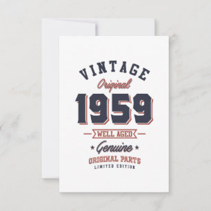 Cartão RSVP Nascer em 1959 Aniversário