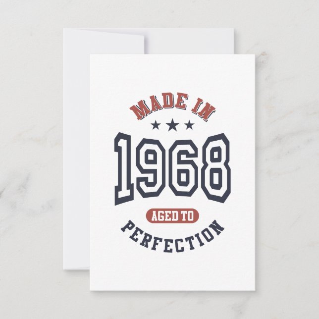 Cartão RSVP Nascer em 1968 Aniversário (Frente)