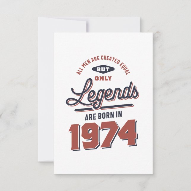 Cartão RSVP Nascer em 1974 Aniversário (Frente)