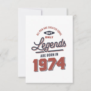 Cartão RSVP Nascer em 1974 Aniversário
